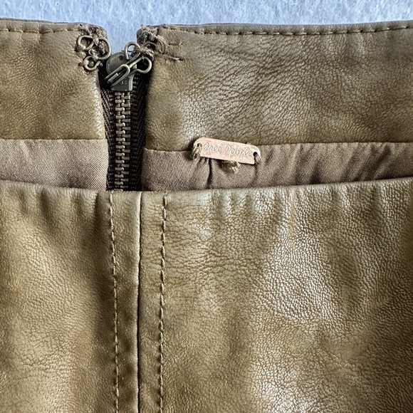 Free People Skirt 4 Mini Brown Faux Suede Modern Femme Mini Boho Western - Picture 3 of 6